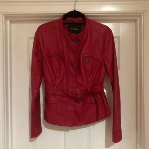 Guess leather red Moto jacket